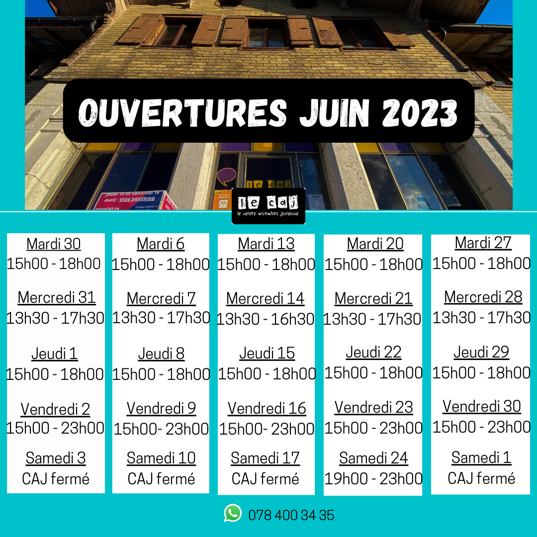 Ouvertures Juin 2023